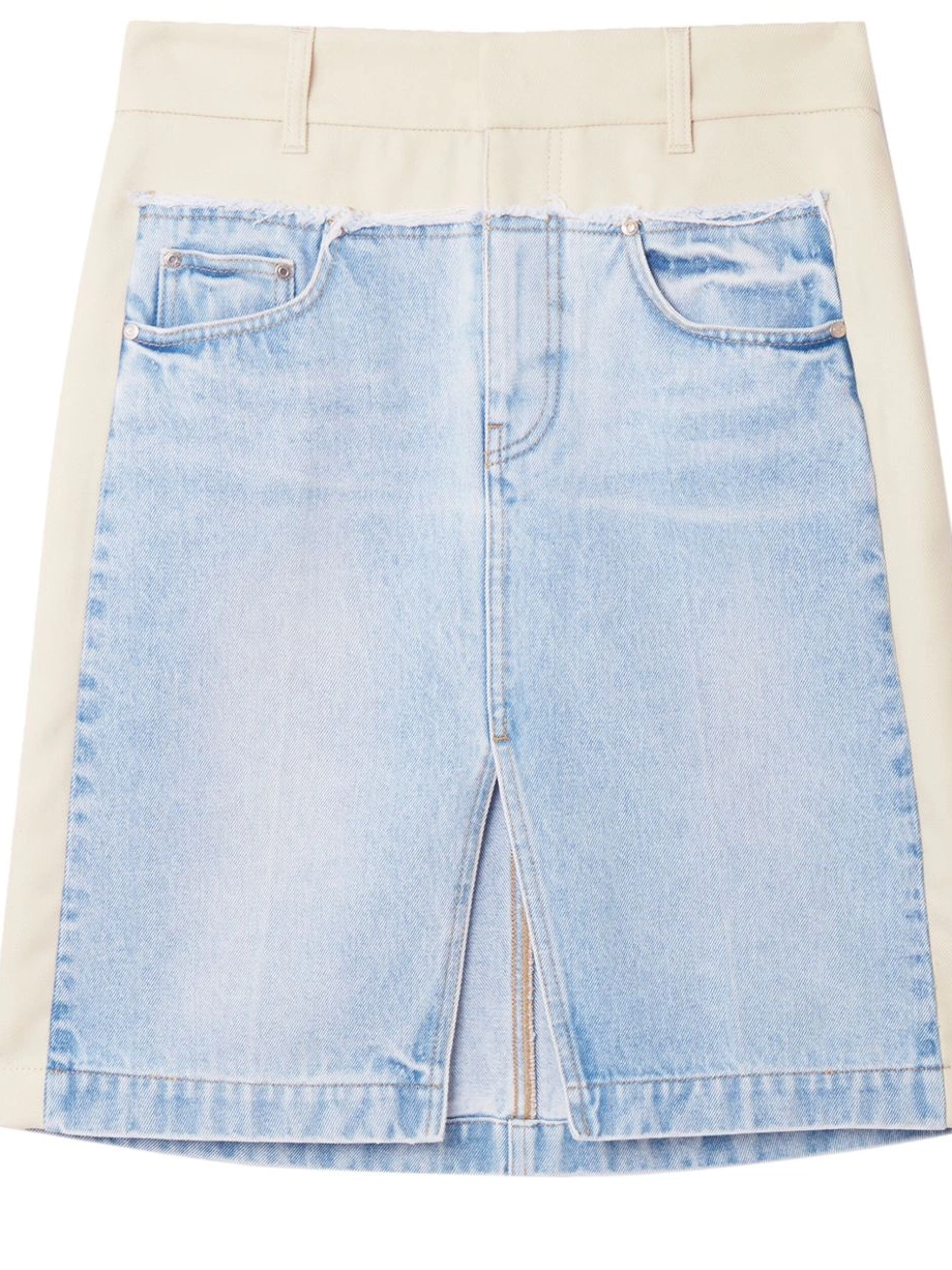 Cheap Women Stella panelled McCartney denim two-tone skirt 0816